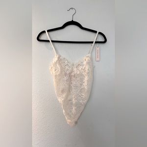 Victoria's Secret Cream Lace Bodysuit